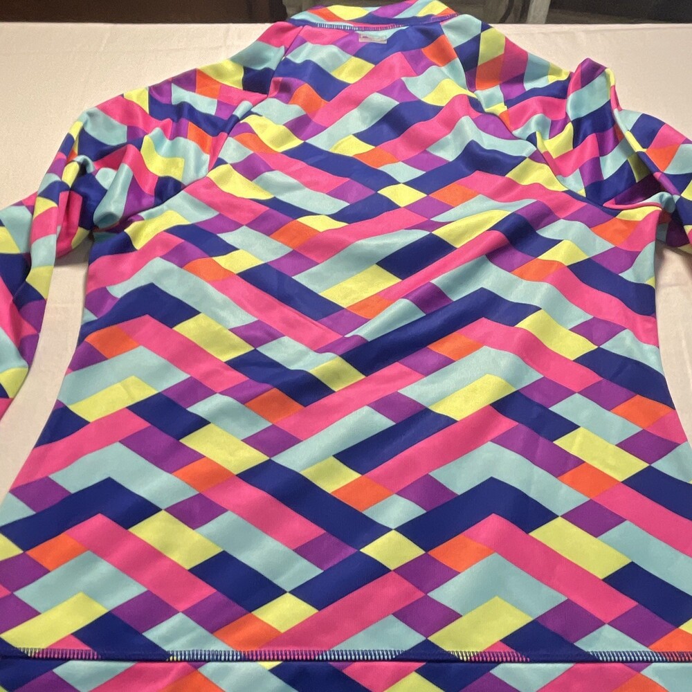 FILA Women's Multicolor Geometric 1/4 Zip Mock Neck Pullover, Stretch S - Picture 5 of 6